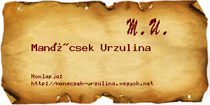 Manácsek Urzulina névjegykártya
